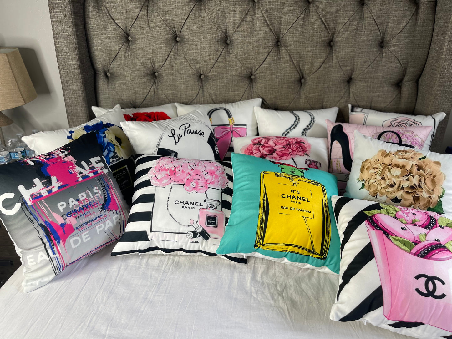 Classic Striped Chanel Inspired Throw Pillow