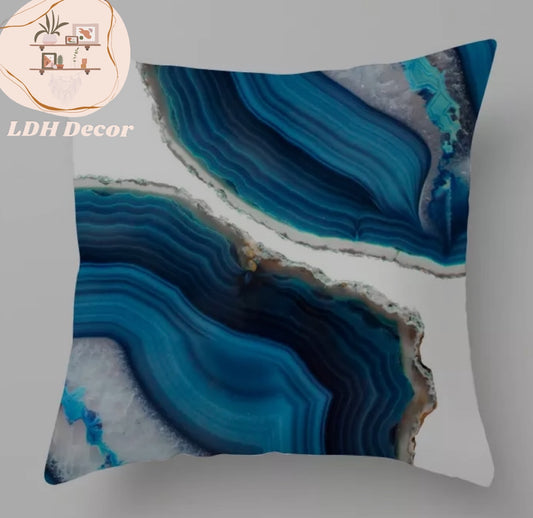 Blue Abstract Luxury Pillow