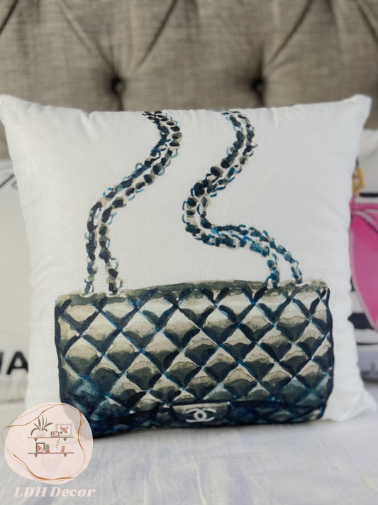 Sleek Chanel Inspired Throw Pillow