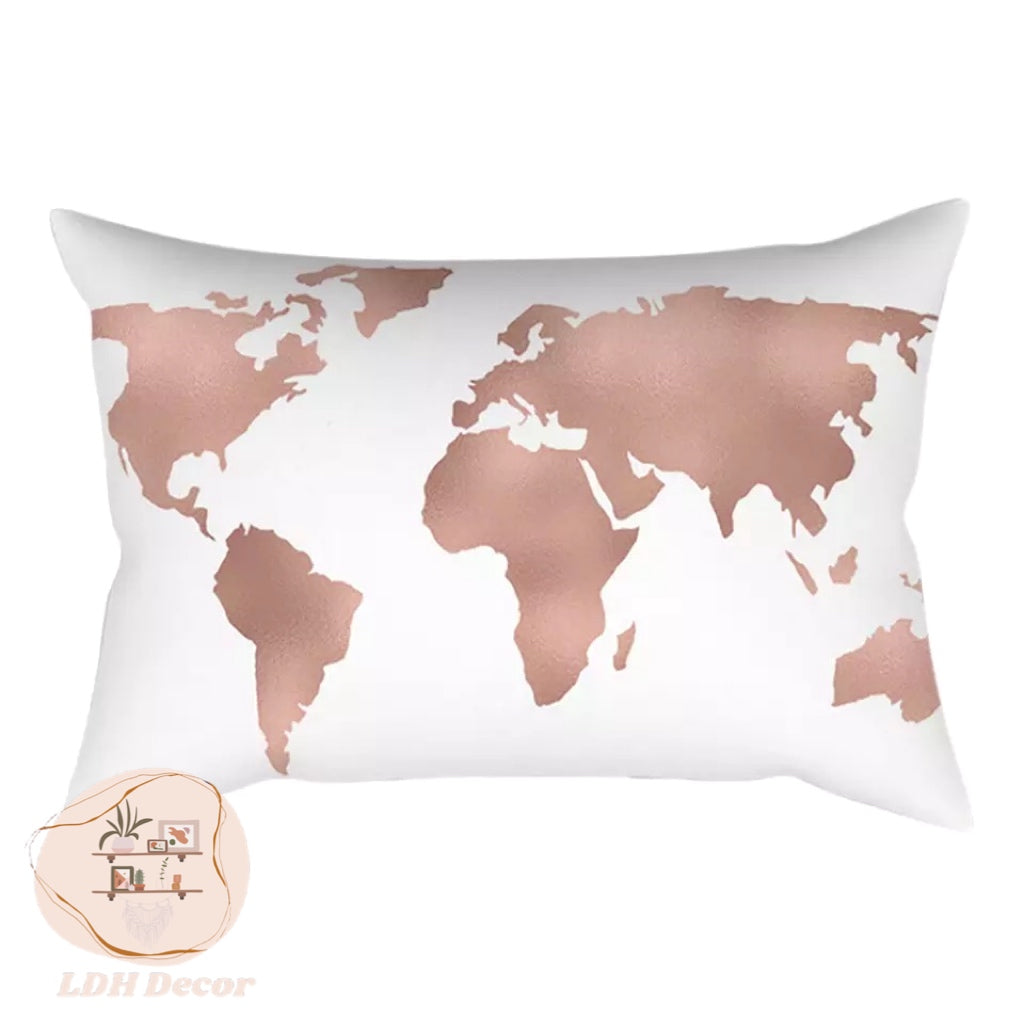 White & Pink Throw Pillow
