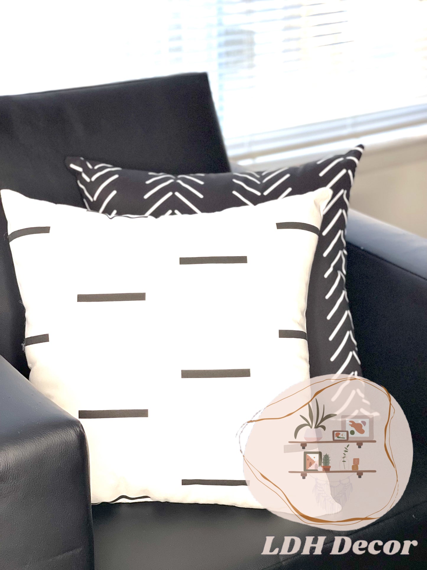 Black & White Minimalistic Throw Pillow