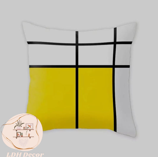 Yellow Madness Geometric Pillow