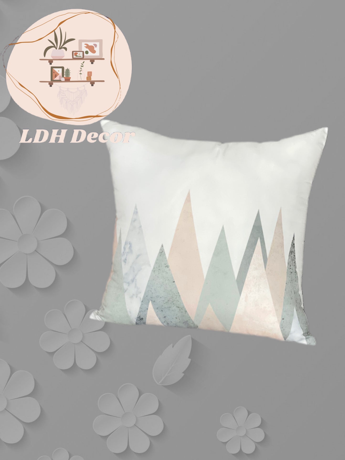 Pink & Grey Modern Throw Pillow