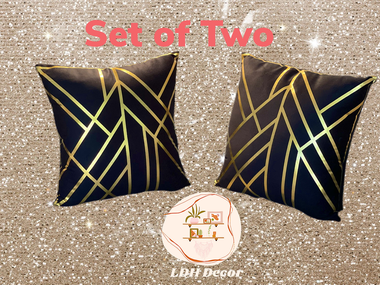 Modern Black & Gold Pillow