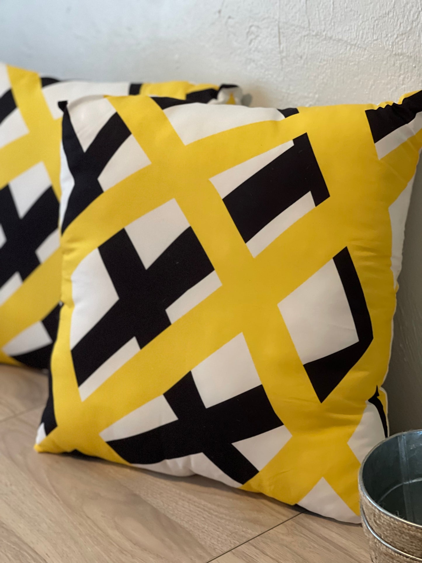 Yellow & Black Throw Pillow