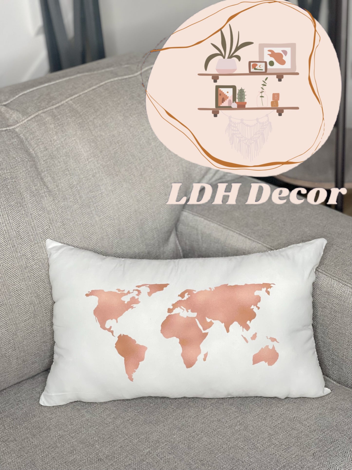 White & Pink Throw Pillow