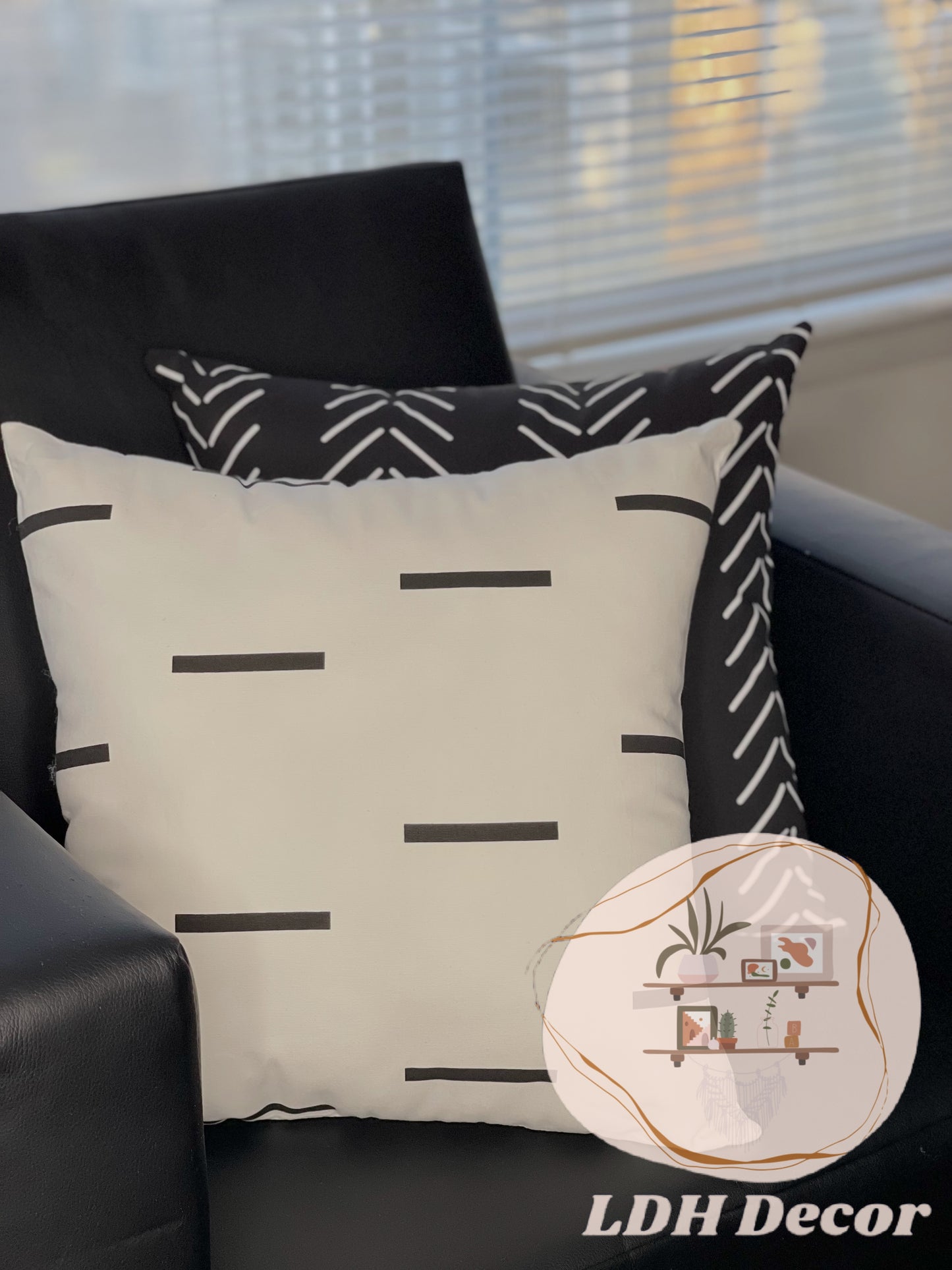 White & Black Minimalistic Throw pillow