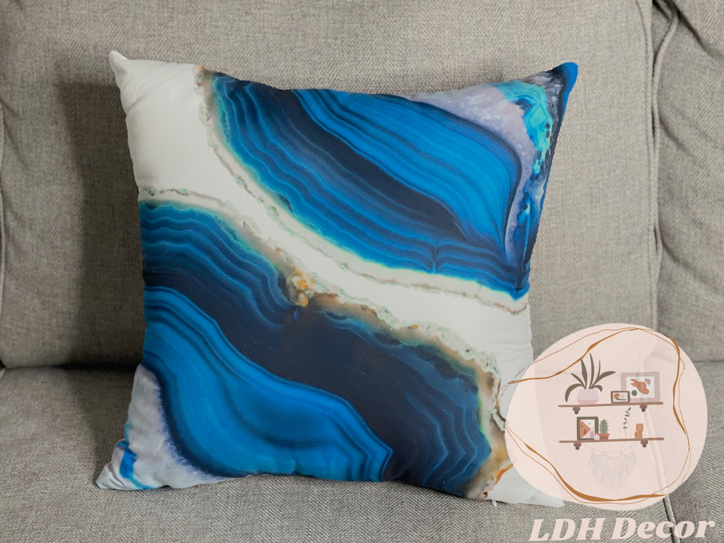 Blue Abstract Luxury Pillow