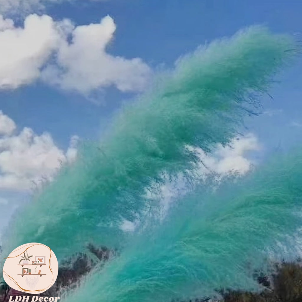 Large Teal Pampas Grass