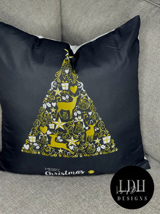 Black Christmas Throw Pillow