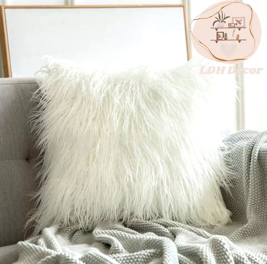 White Faux Fur Pillow