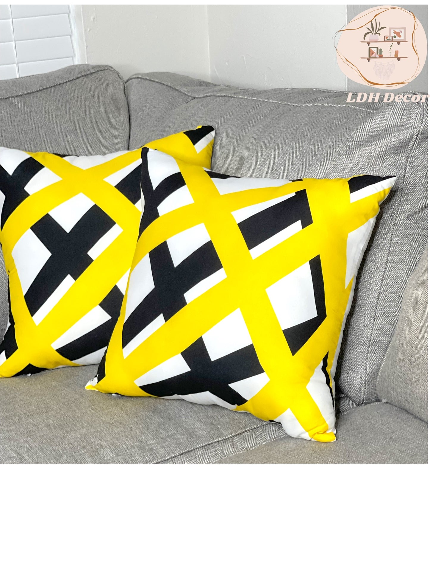 Yellow & Black Throw Pillow