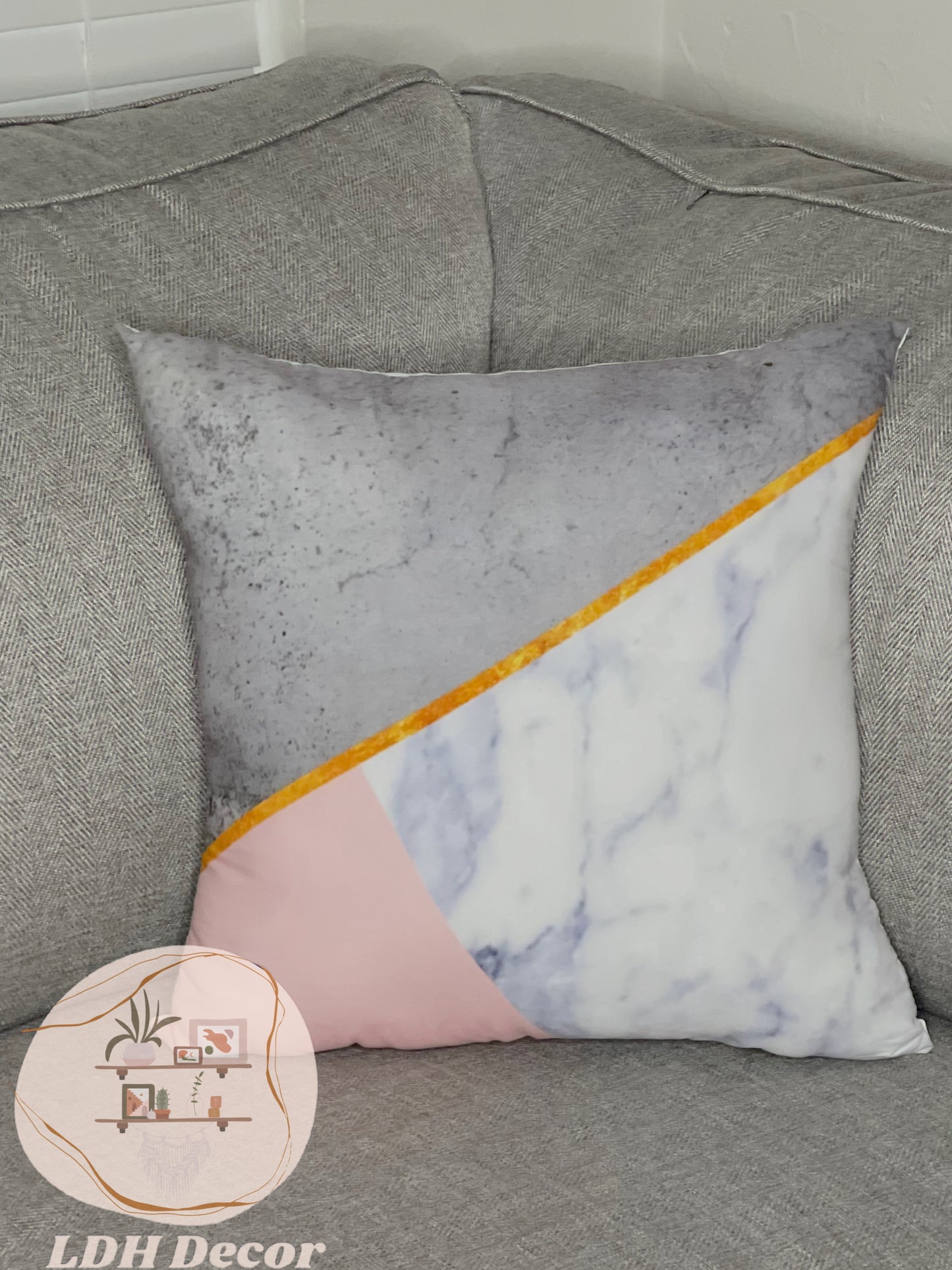 Pink Marble Modern Pillow