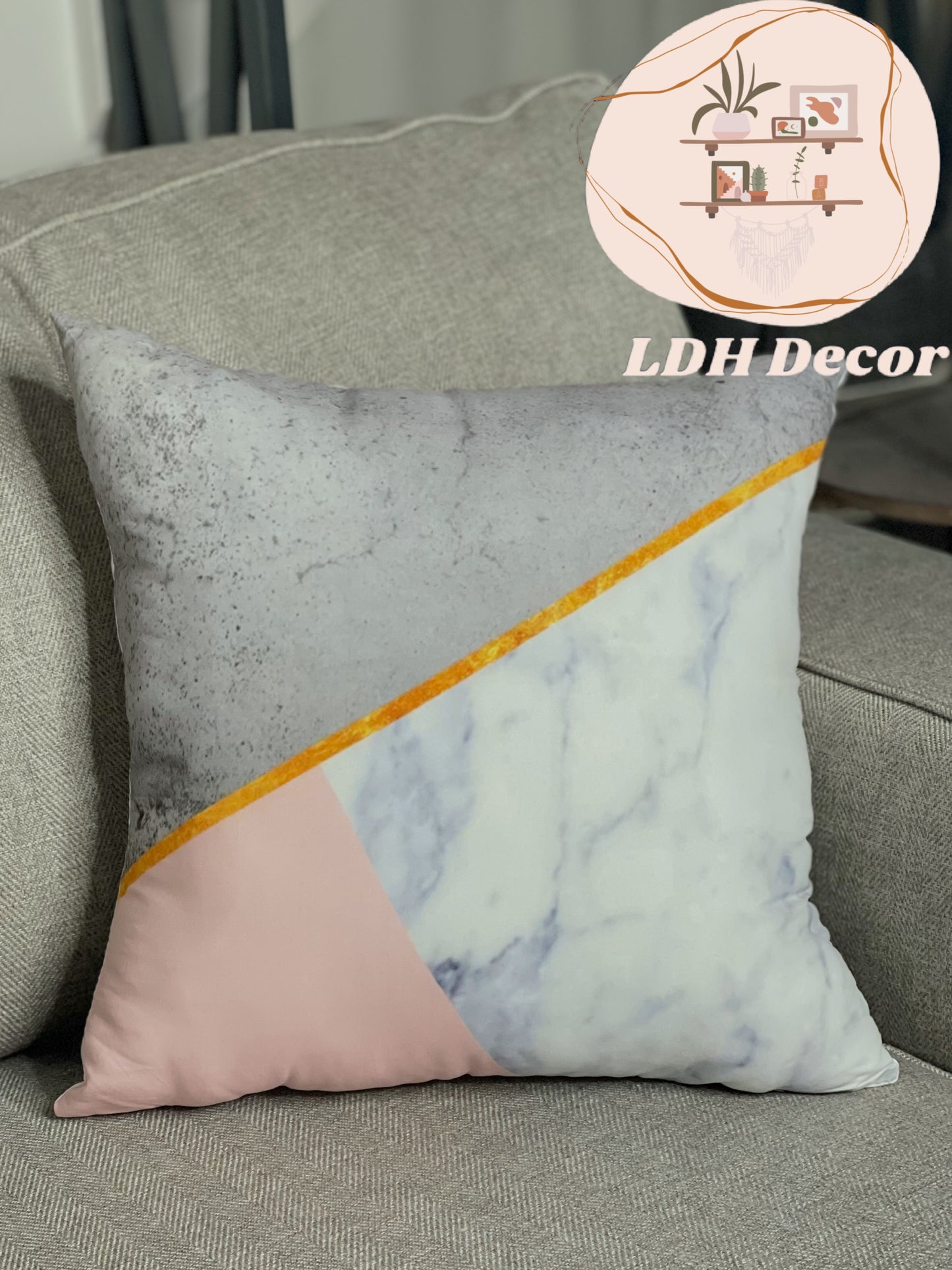 Pink Marble Modern Pillow