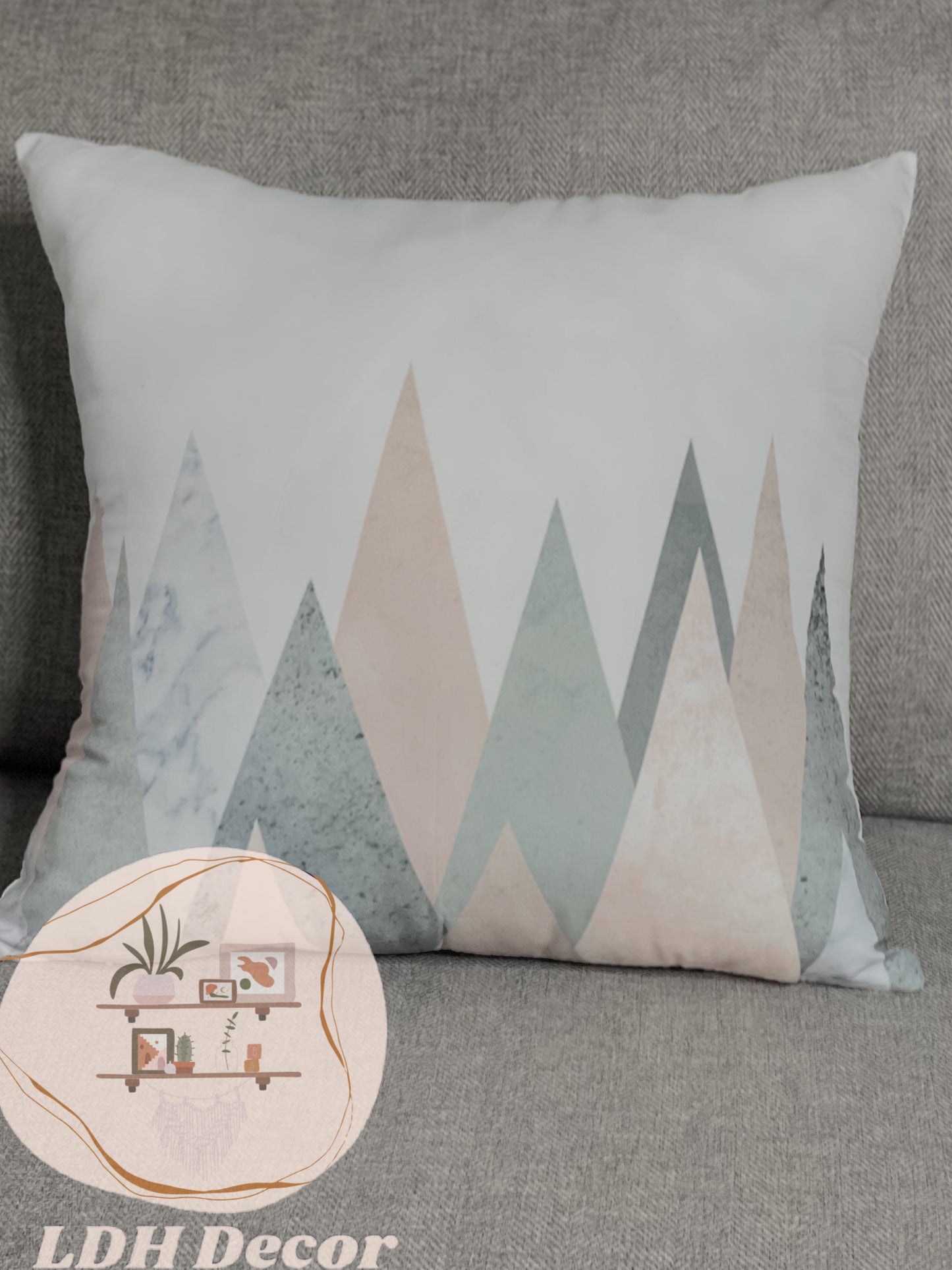 Pink & Grey Modern Throw Pillow