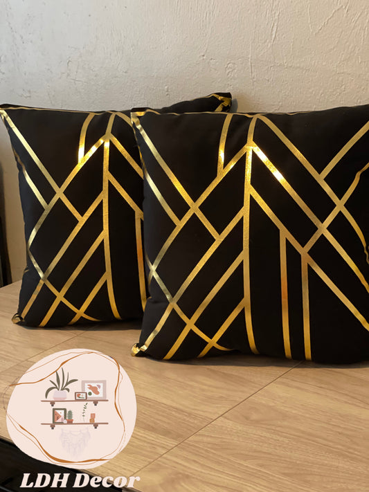 Modern Black & Gold Pillow