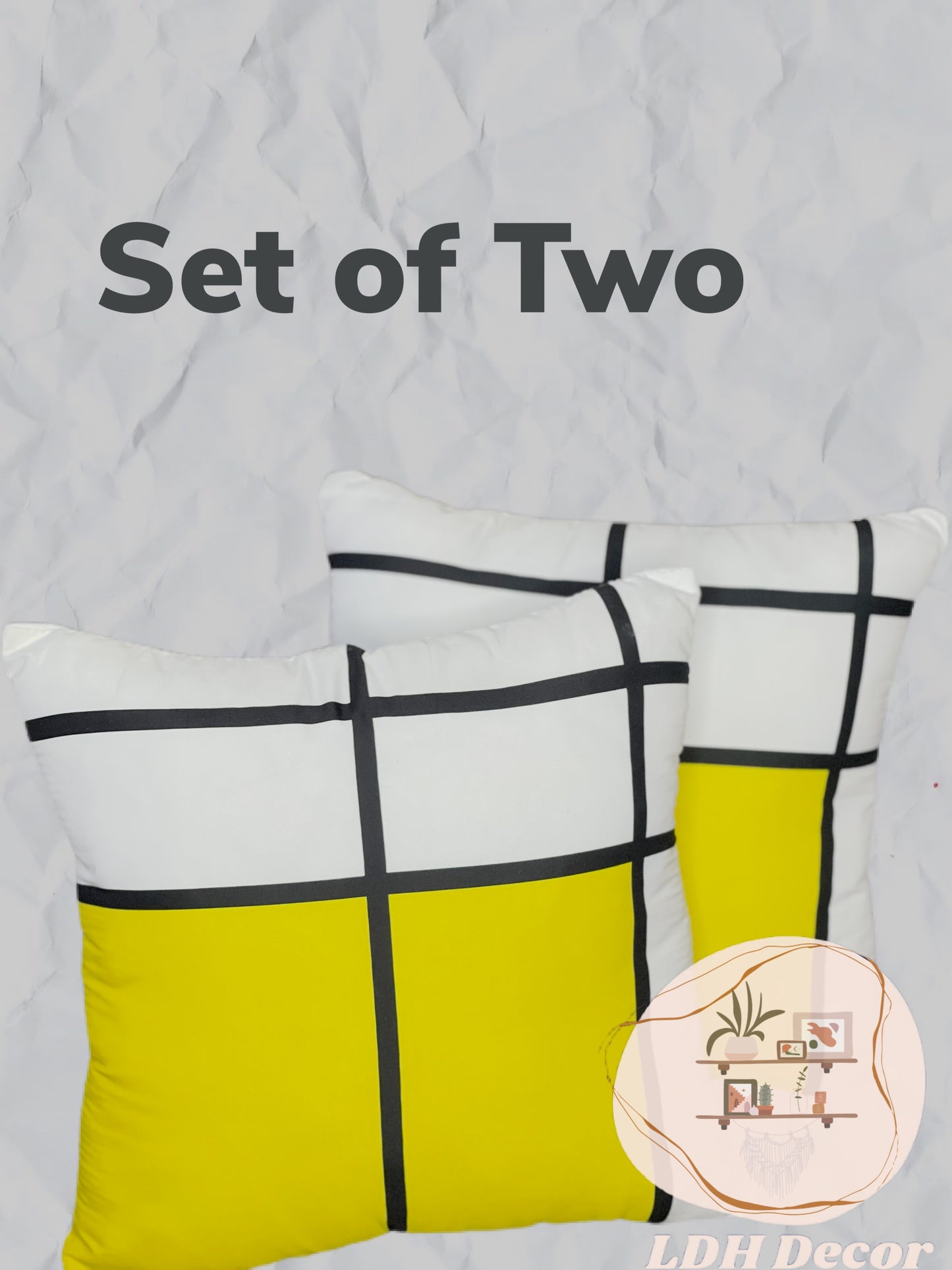 Yellow Madness Geometric Pillow