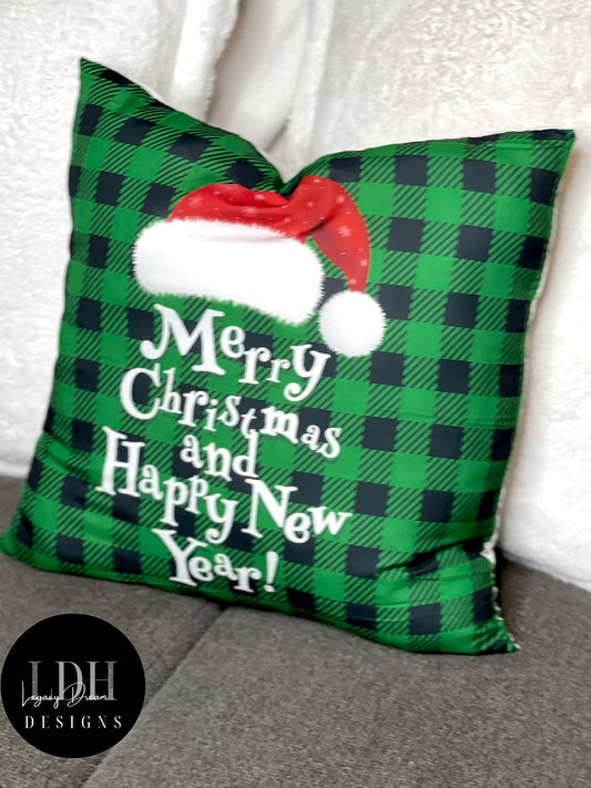 Green Holiday Throw Pillow