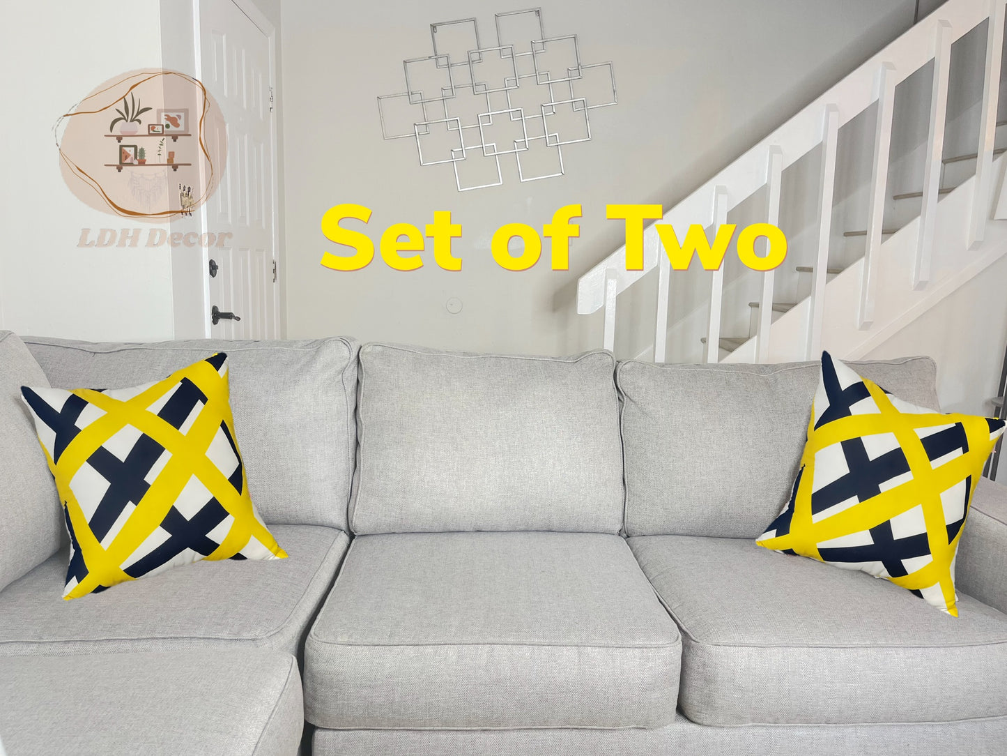 Yellow & Black Throw Pillow