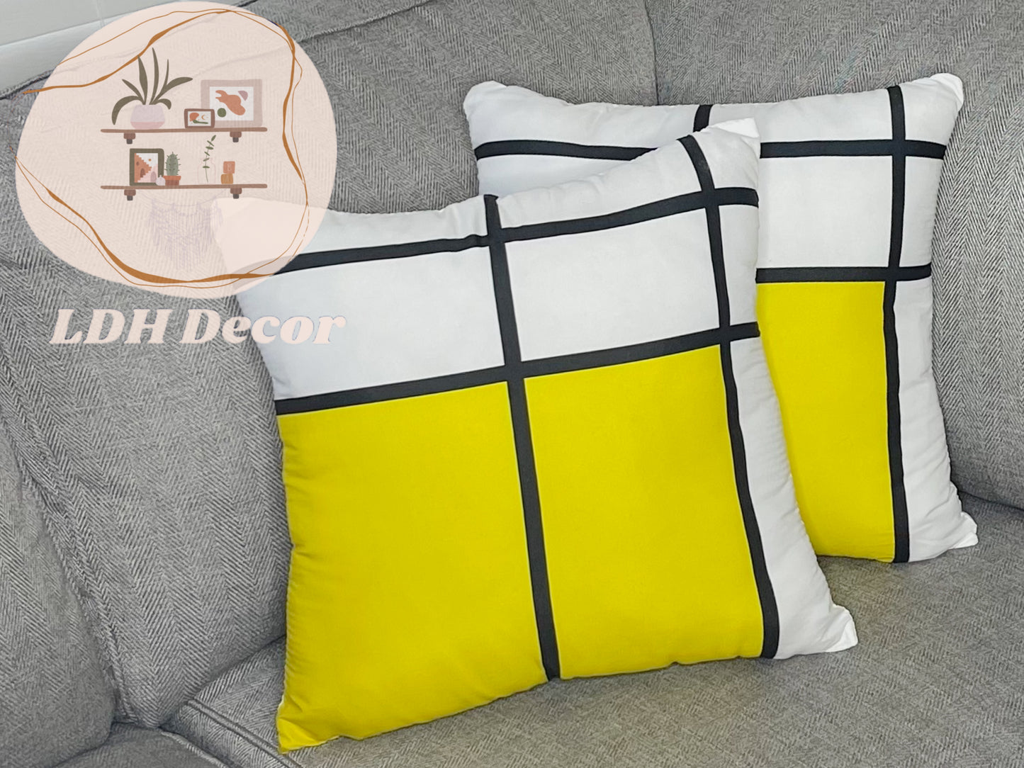 Yellow Madness Geometric Pillow