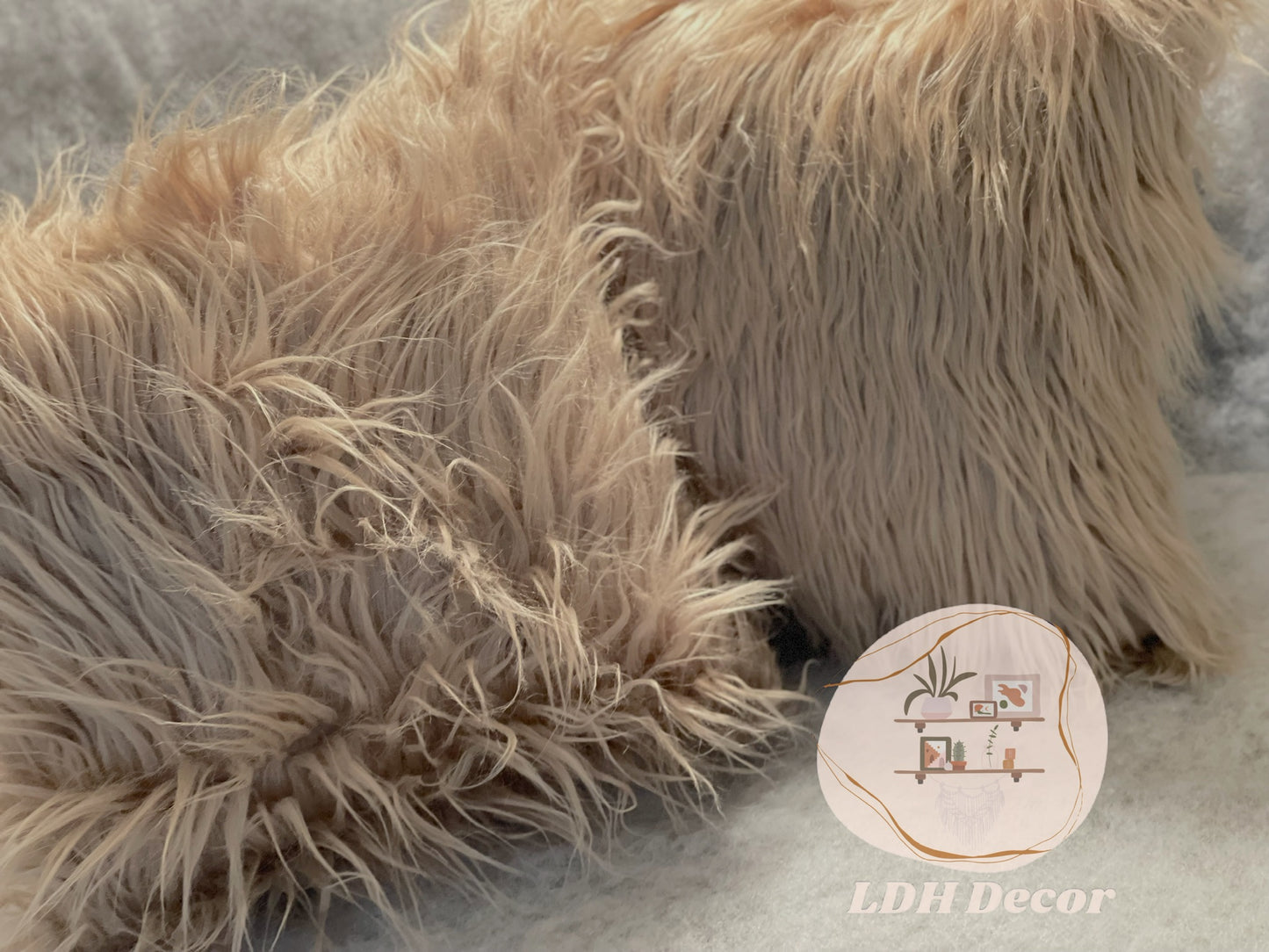 Dark Champagne Fur Pillow