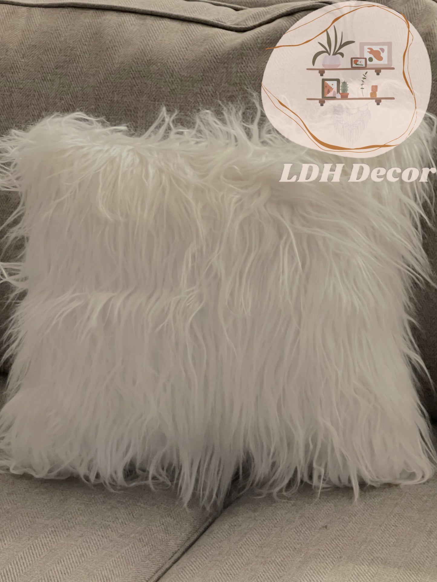 White Faux Fur Pillow