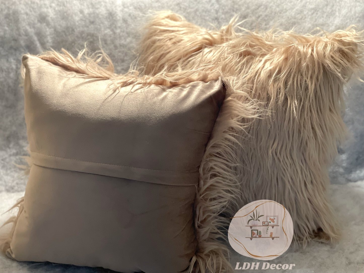 Dark Champagne Fur Pillow