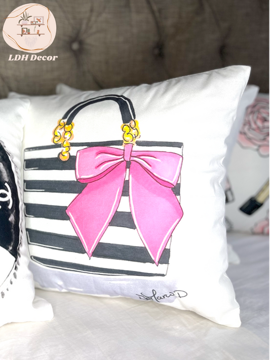 Chanel Purse Inspired Throw Pillow