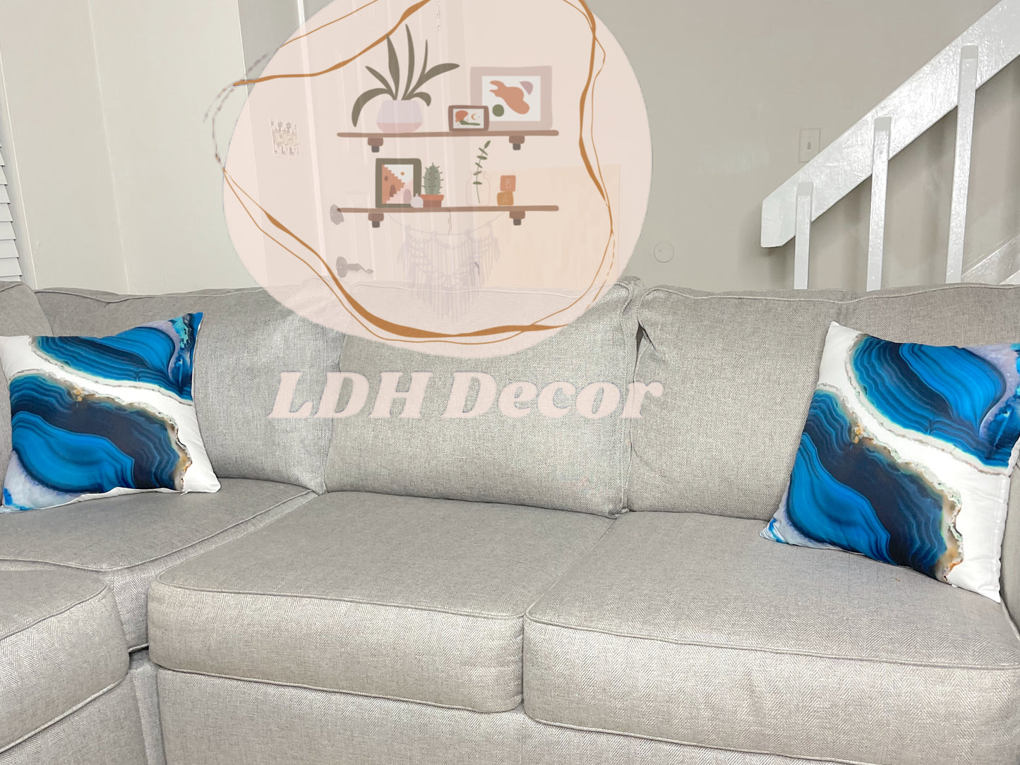 Blue Abstract Luxury Pillow