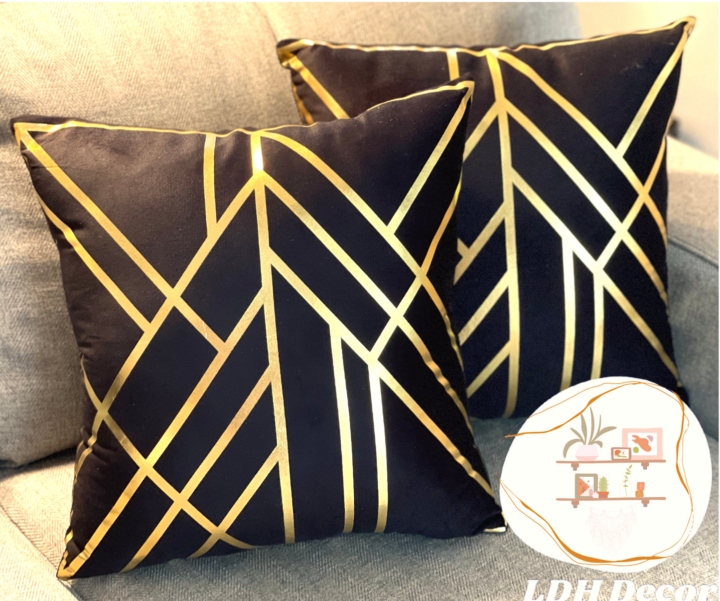 Modern Black & Gold Pillow