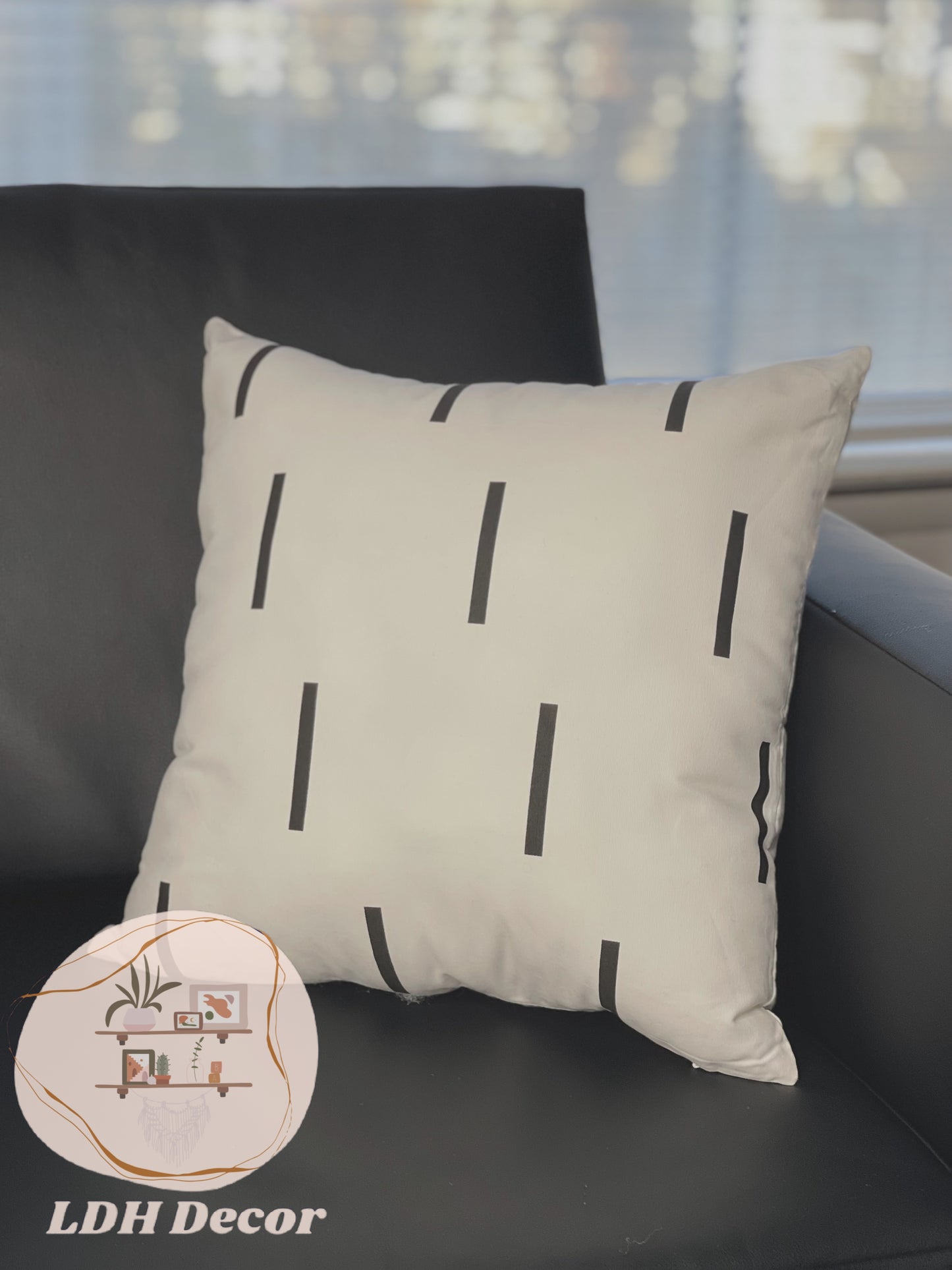 White & Black Minimalistic Throw pillow