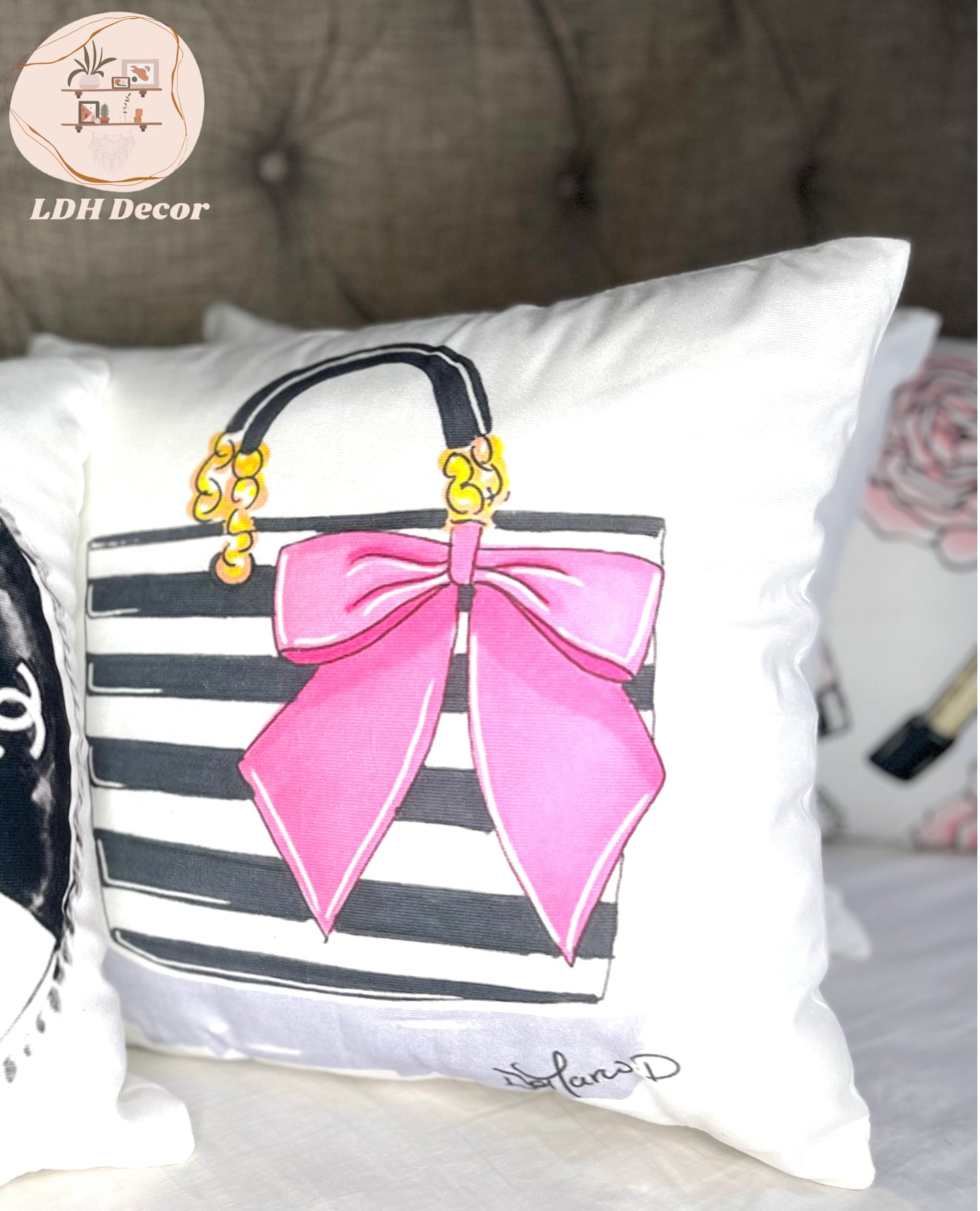 Chanel Purse Inspired Throw Pillow