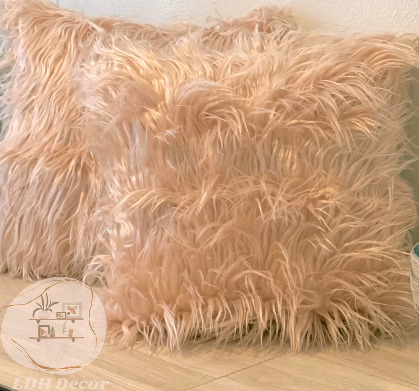 Pink Champagne Fur Pillow