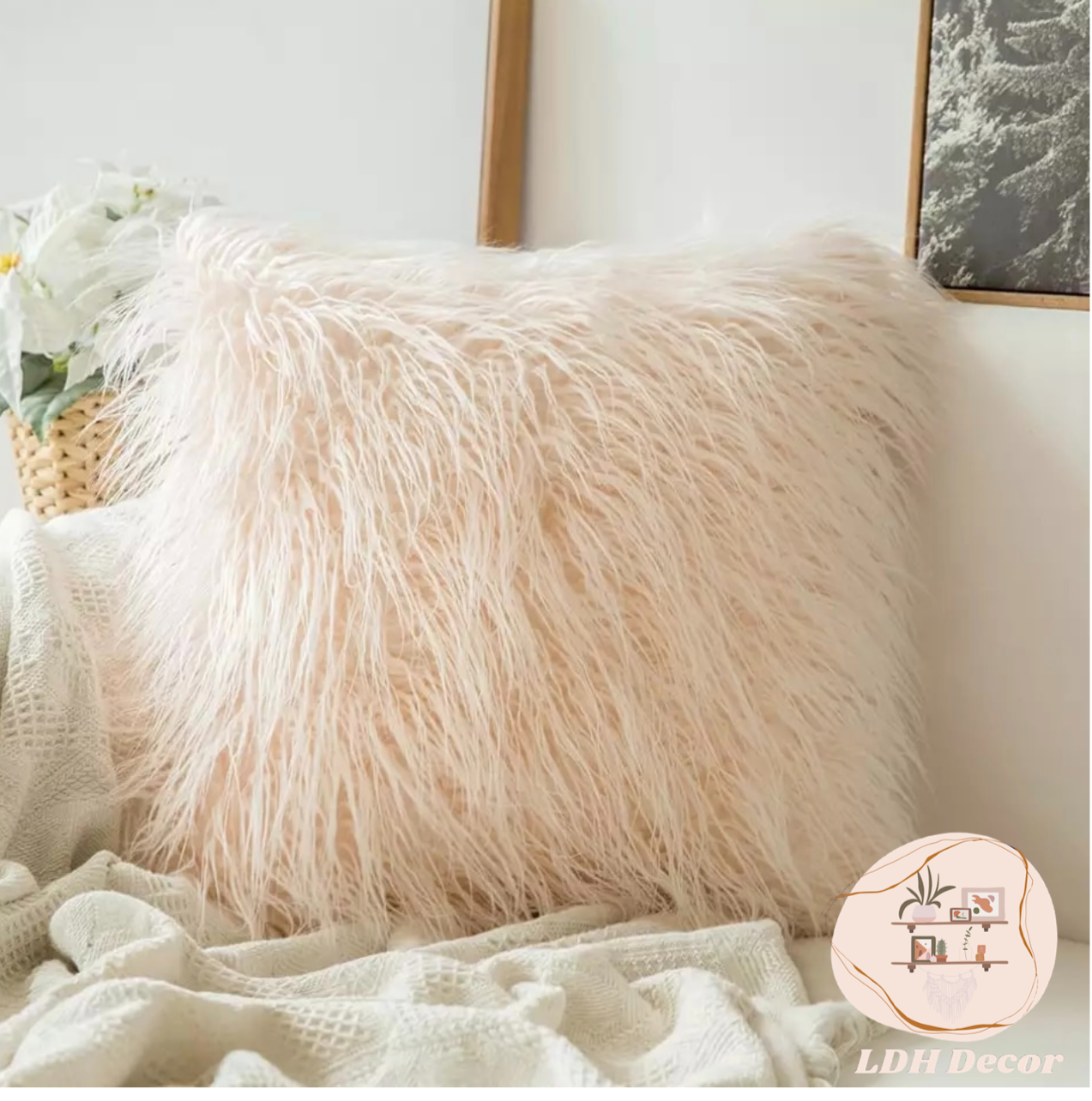 Pink Champagne Fur Pillow