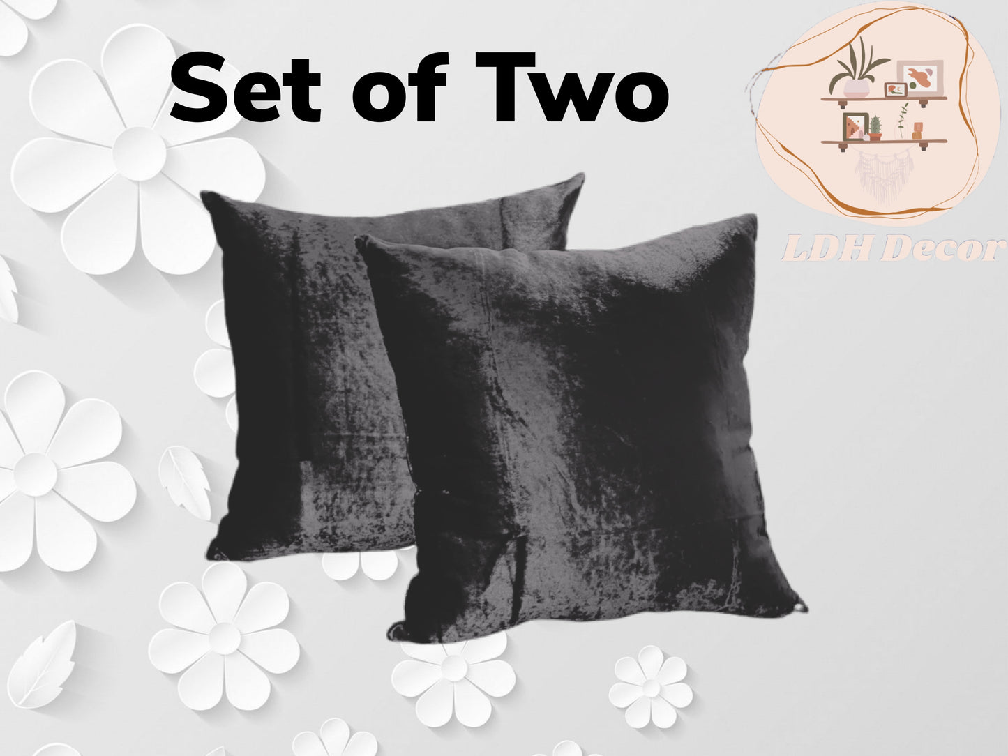 Large Black Velvet Pillow
