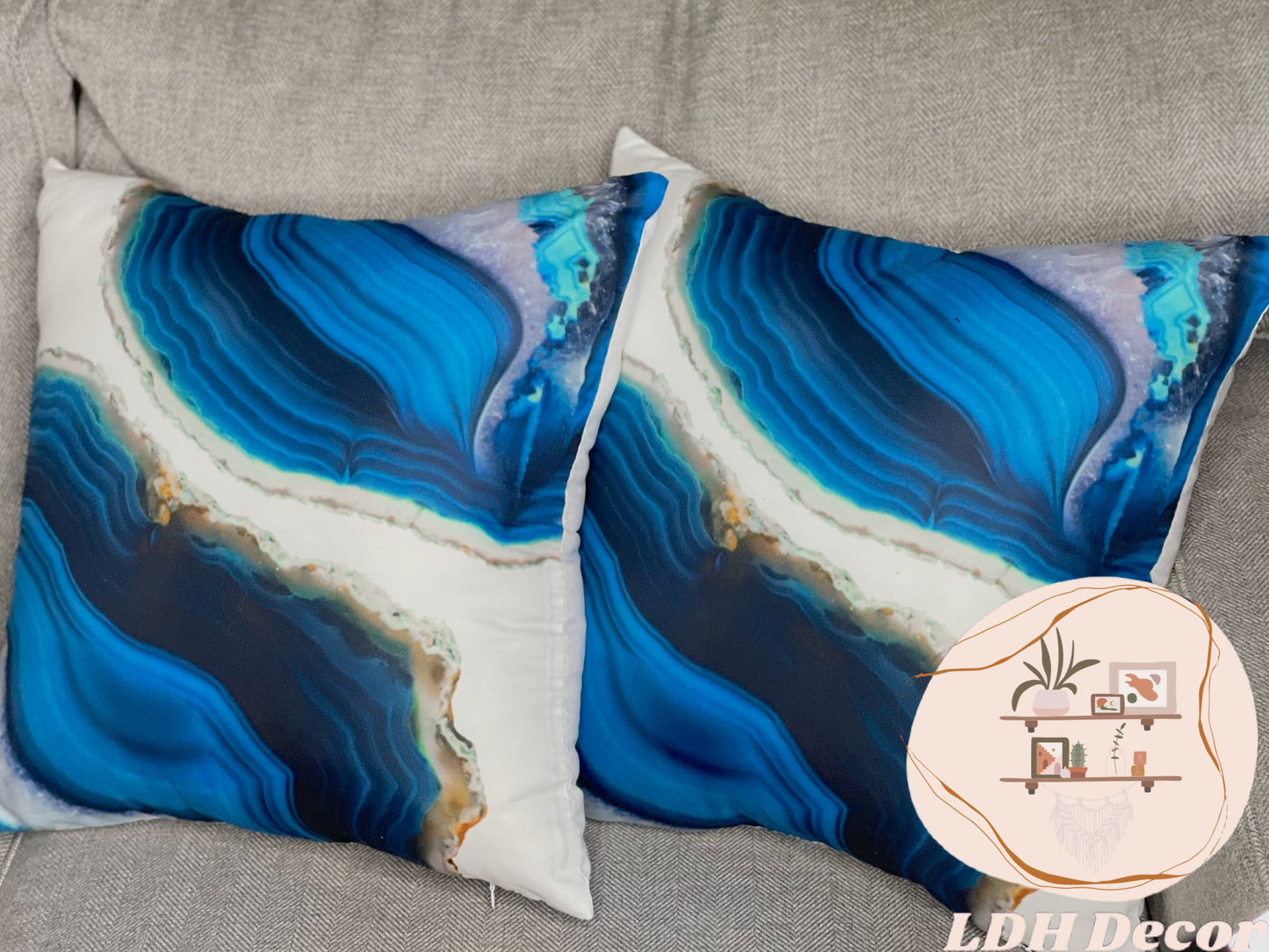 Blue Abstract Luxury Pillow
