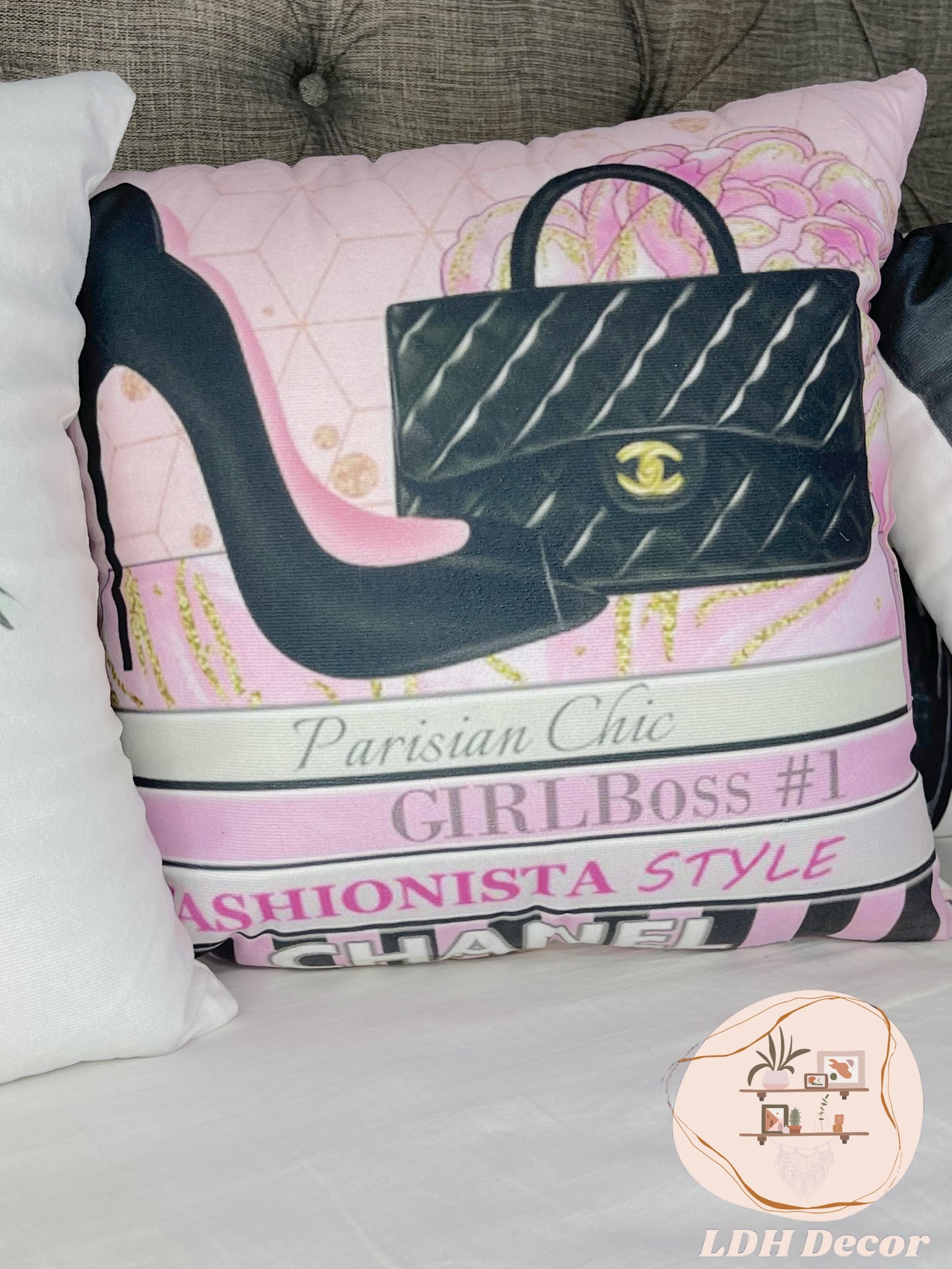 Persian Chic Chanel Inspired Throw Pillow