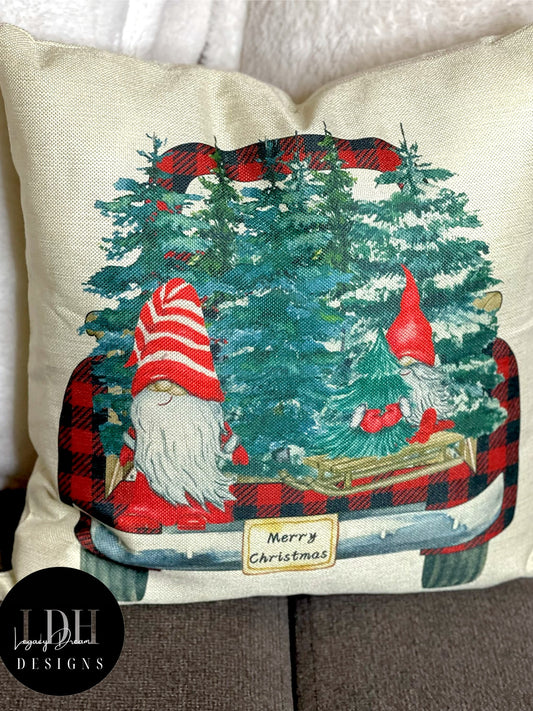 Cream Holiday Throw Pillow