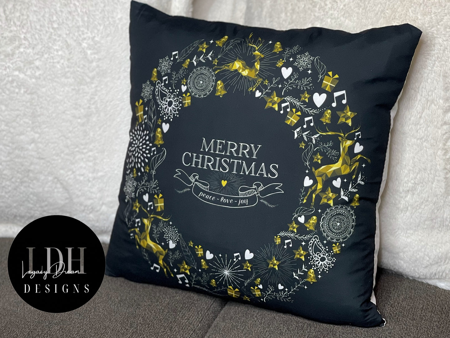 Black and white Christmas Throw Pillow