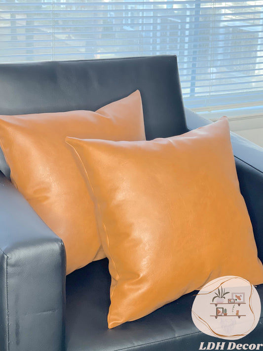 Luxury Leather Throw Pillow