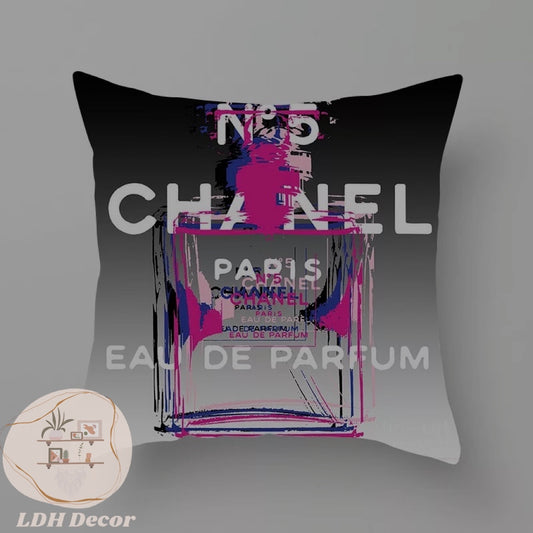 Pink Splash Chanel Inspired Throw Pillow