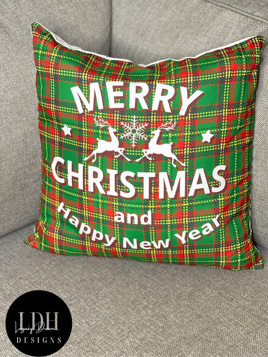Green Christmas Throw Pillow