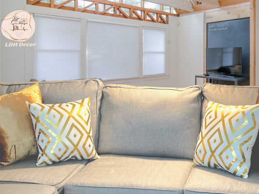 Modern White & Gold Pillow