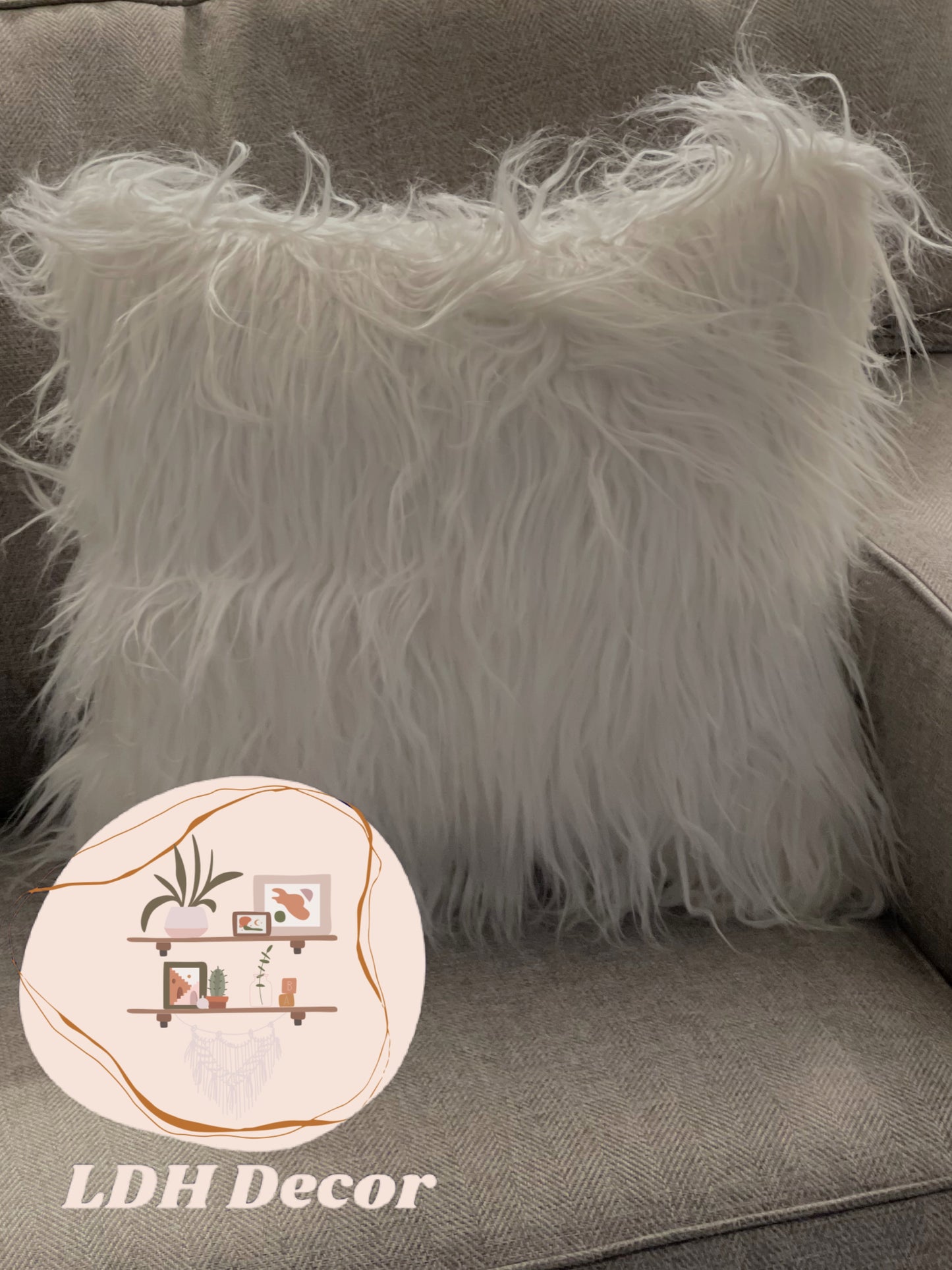 White Faux Fur Pillow