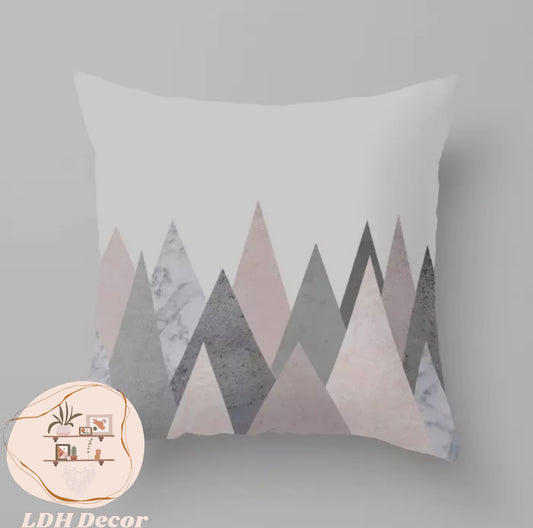 Pink & Grey Modern Throw Pillow