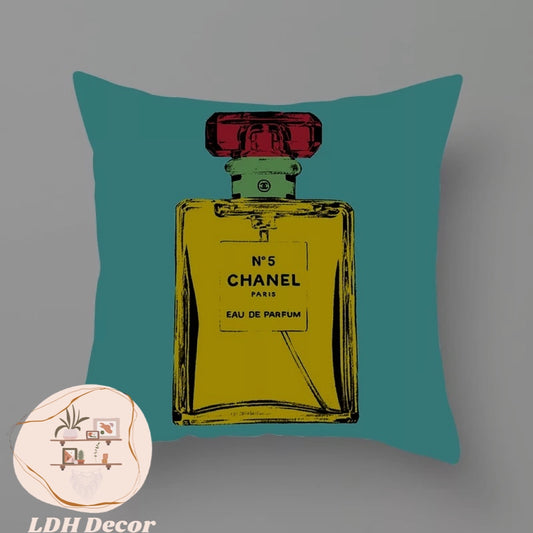 Blue & Gold Chanel Inspired Throw Pillow