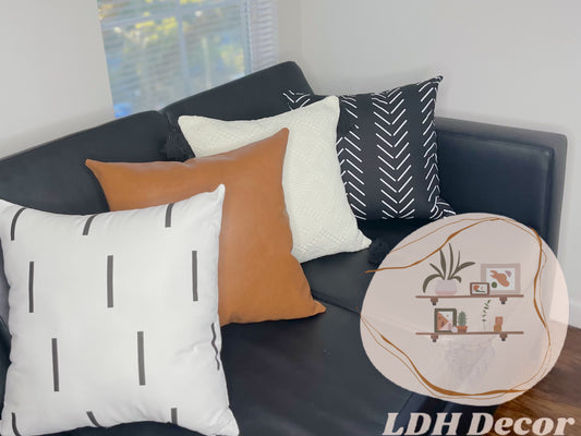 White & Black Minimalistic Throw pillow