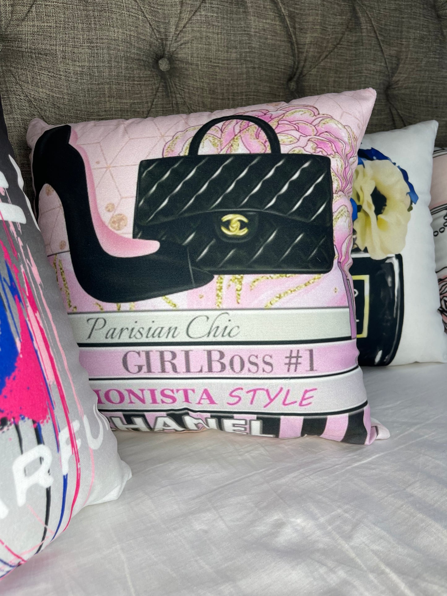 Persian Chic Chanel Inspired Throw Pillow