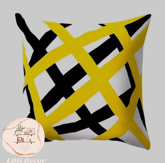 Yellow & Black Throw Pillow