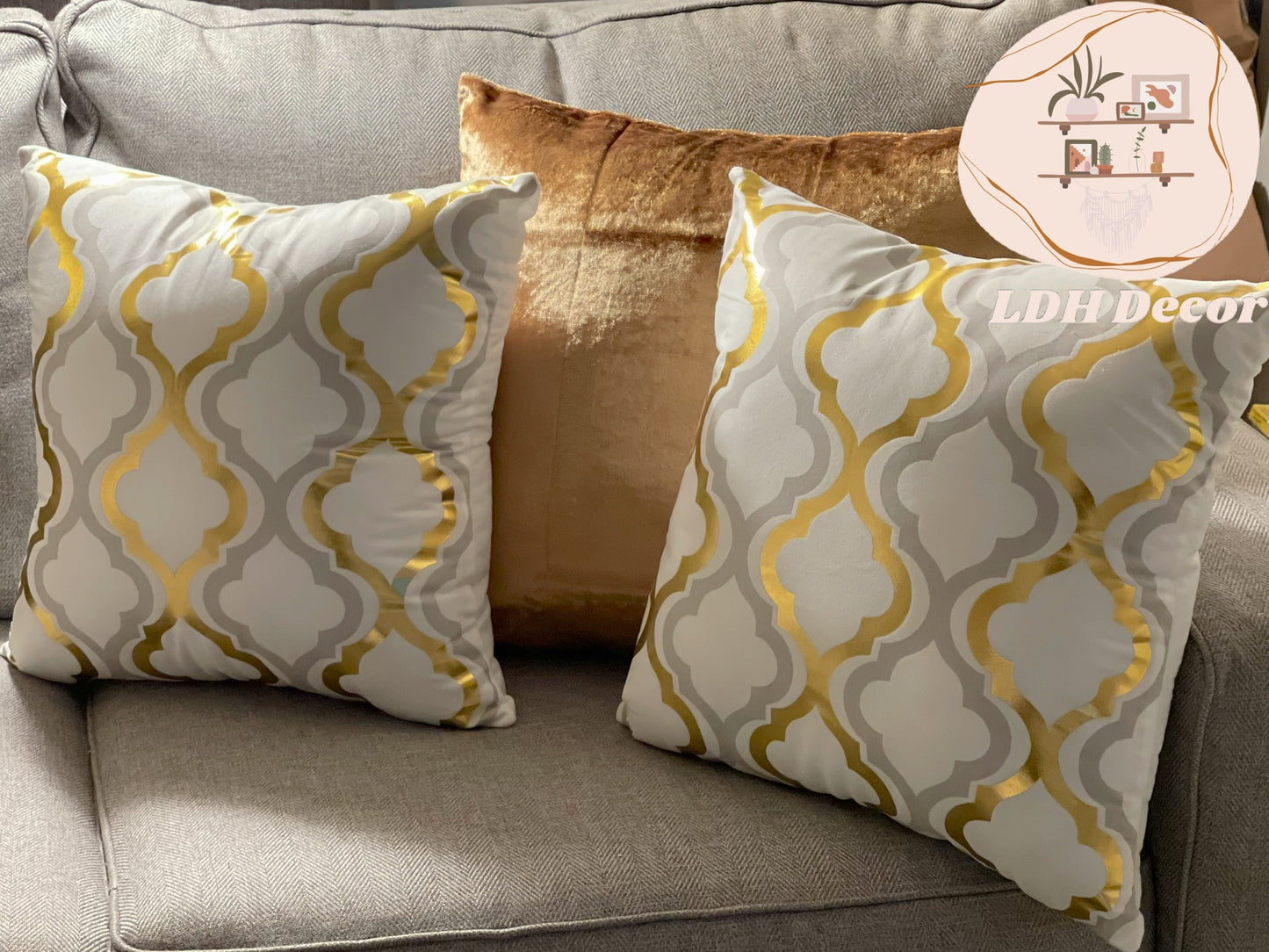 Ashley Gold & Silver Modern Pillow